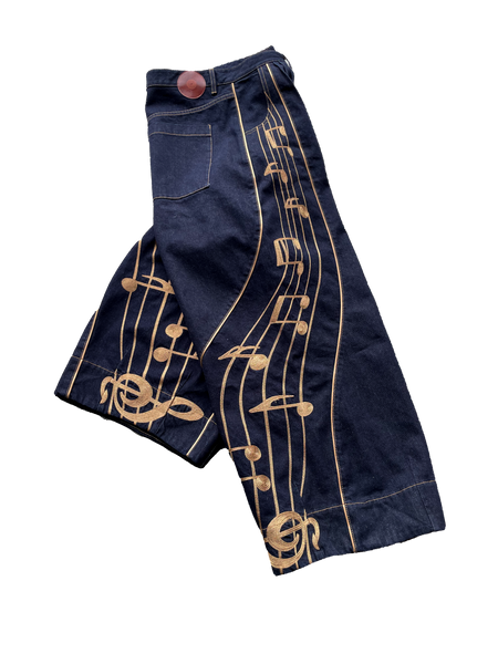Sheet Music Chainstitch Denim