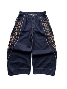 Sheet Music Chainstitch Denim