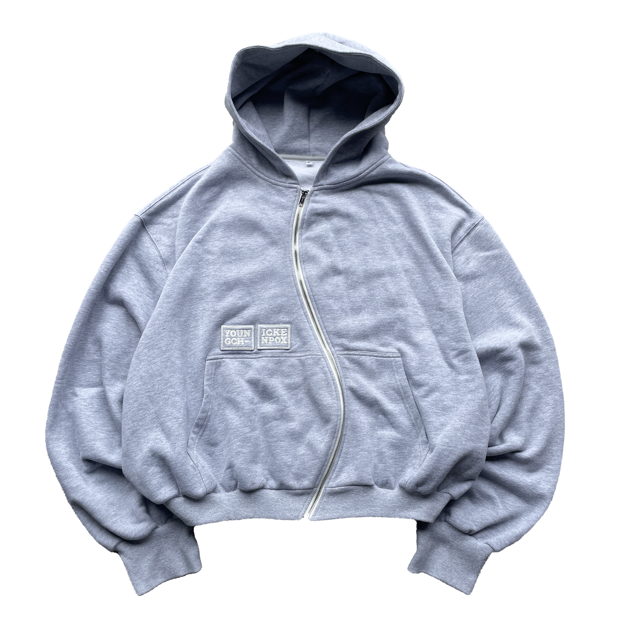 Gray Wavy Zip
