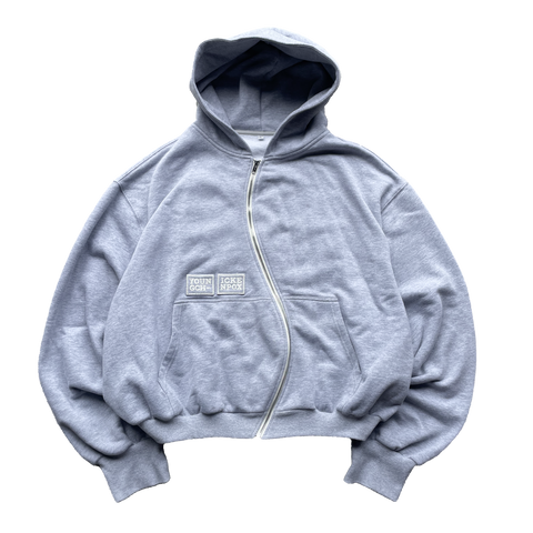 Gray Wavy Zip