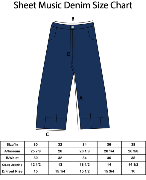 Sheet Music Chainstitch Denim